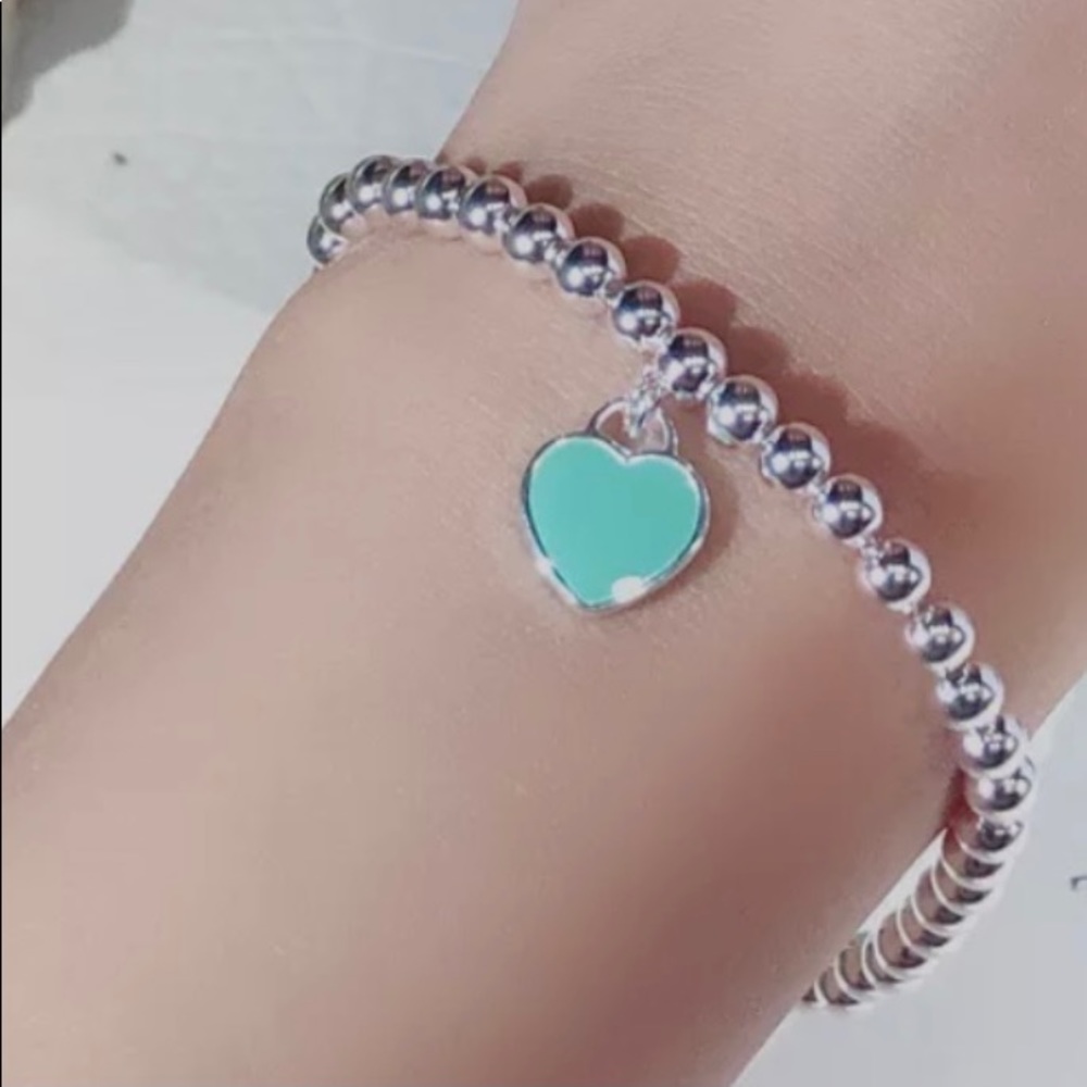 Authentic Tiffany & CO. Return To Mini Heart Tag Enamel Blue Bracelet. - Picture 8 of 8
